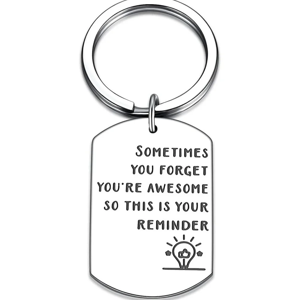 NEW Sometimes You Forget You're Awesome Reminder Silver Gift Keychain